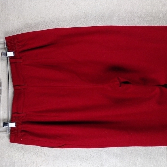 Sag Harbor Petite Vintage Red Wool Pleated High Rise Straight Leg Casual Trouser - Picture 9 of 12